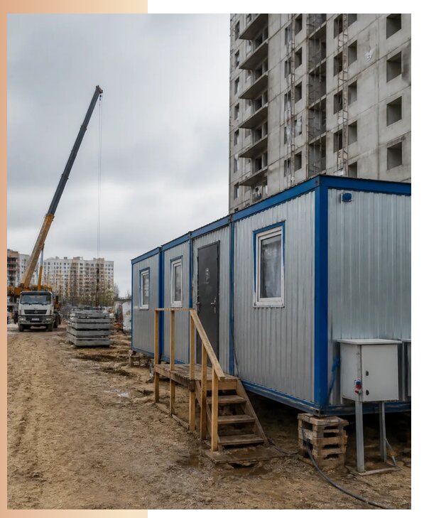 Аренда строительных вагончиков для рабочих в Пушкине